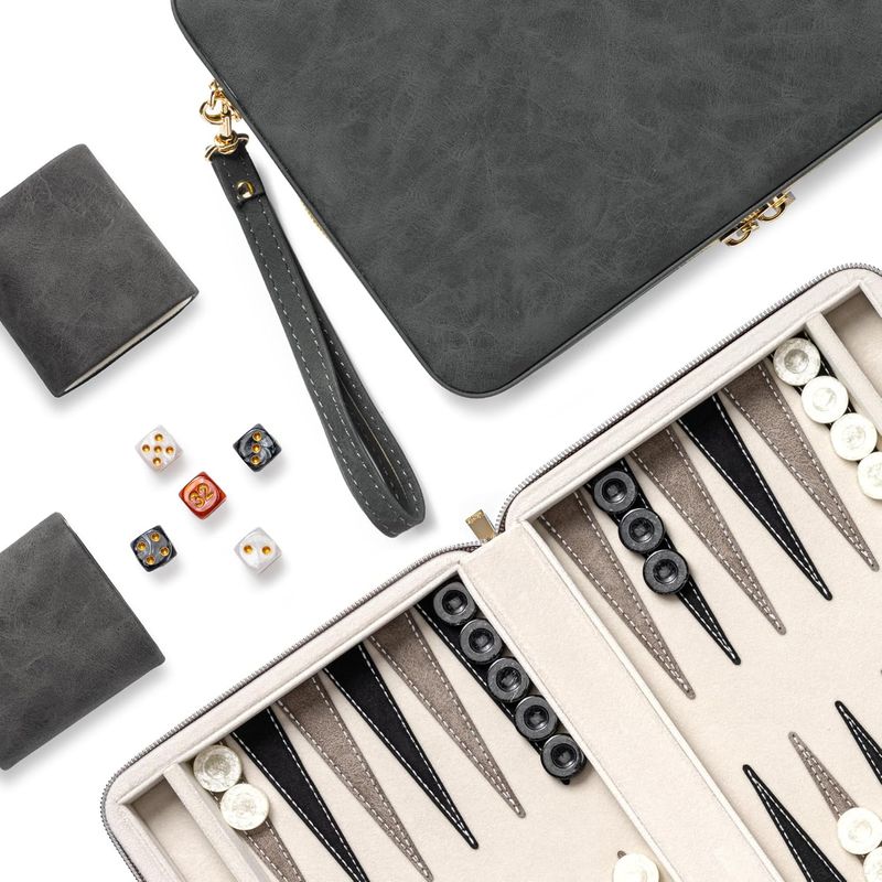 Backgammon travel con zipper negro