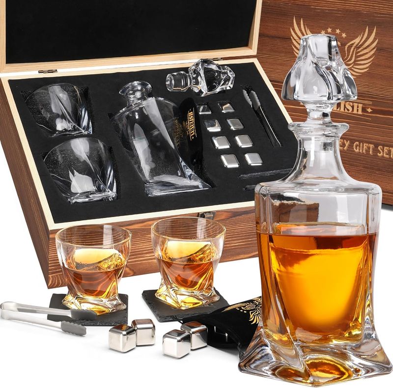 Set de decanter y vasos en caja luxu