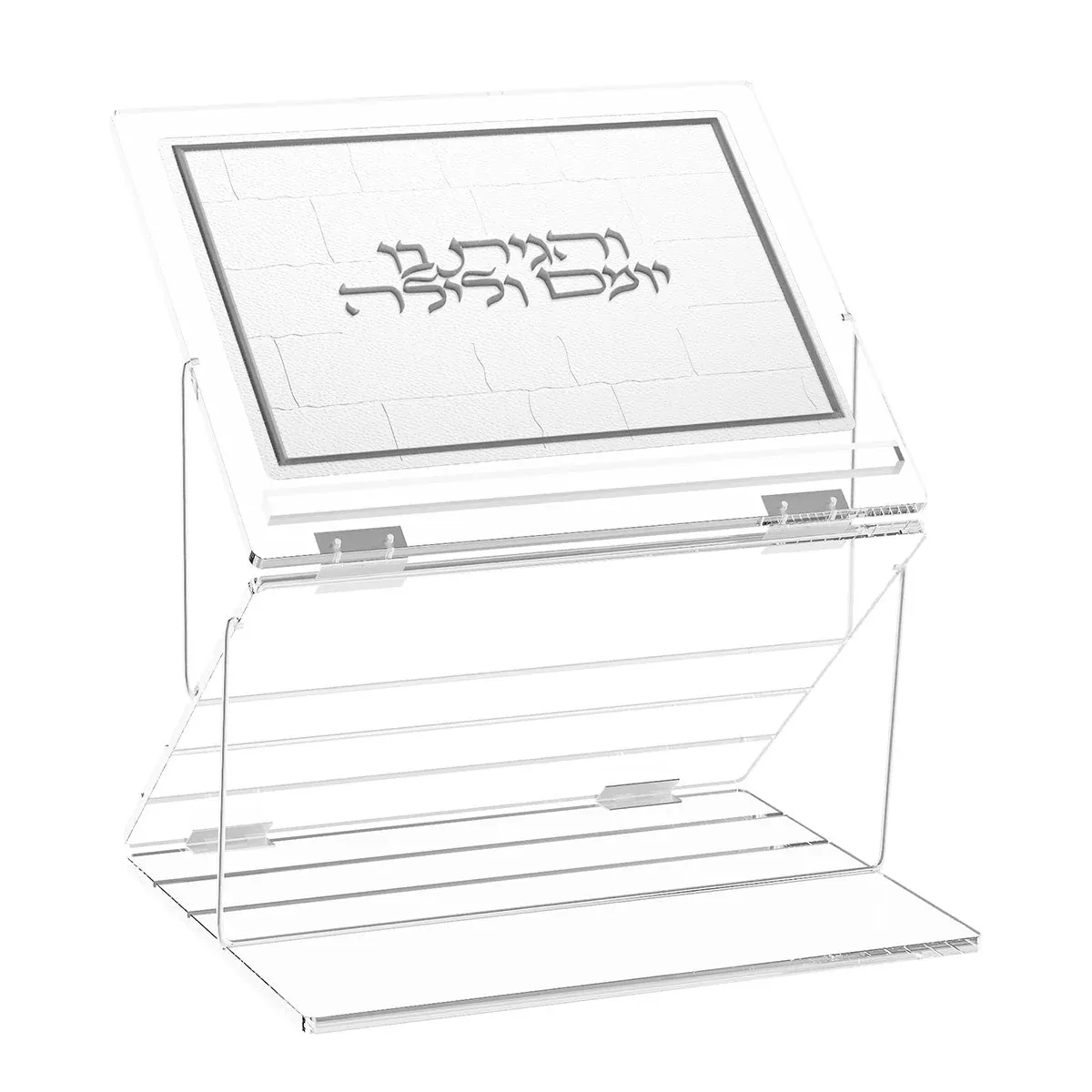 Shtender de  acrilico y cuerina de dos niveles