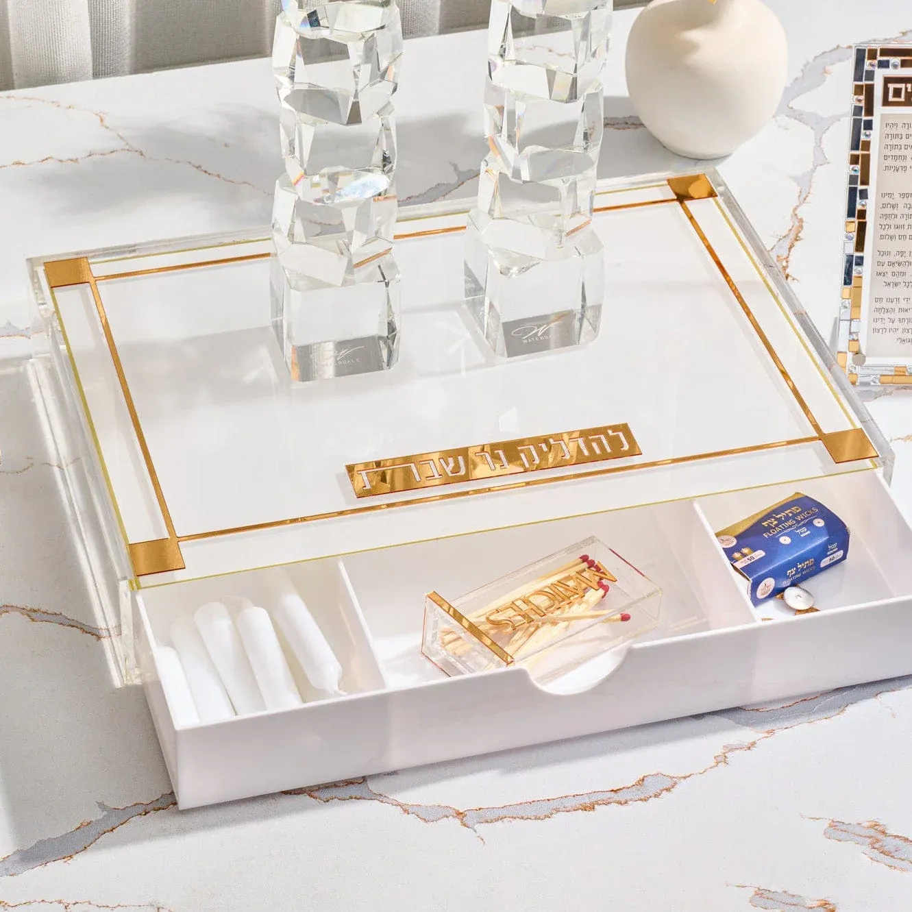 Bandeja para las velas de shabat - Classic 2.0 - Gold