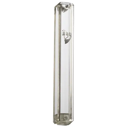 Mezuza de plastico transparente 12 cm
