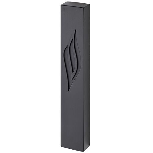 Mezuza de polímero  de 12 cm, imitacion piedra negro