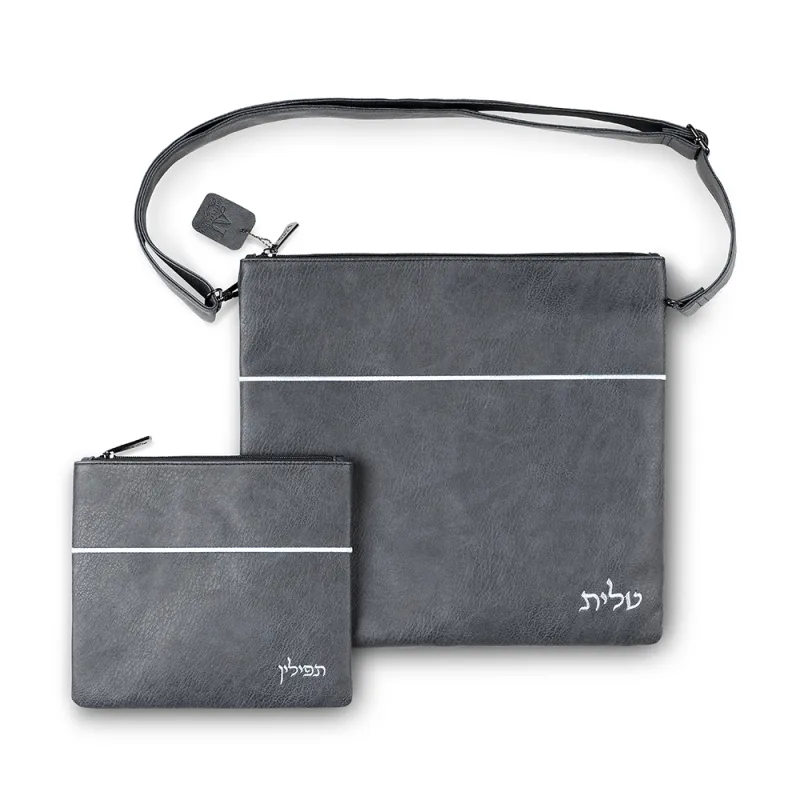 Set de Coraha de piel sintetica de 36 x 34 cm azul marino con celeste