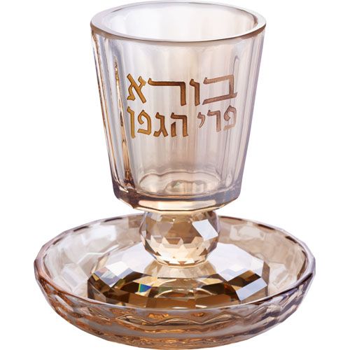Copa de Kiddush de cristal de 8 cm con tallo