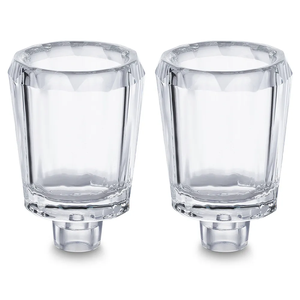 Par de copas de aceite de vidrio transparente de 7 x 5 cm