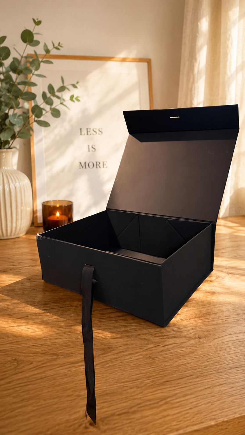 Caja de regalo con cinta Large Negro