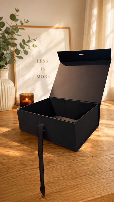 Caja de regalo con cinta Large Negro