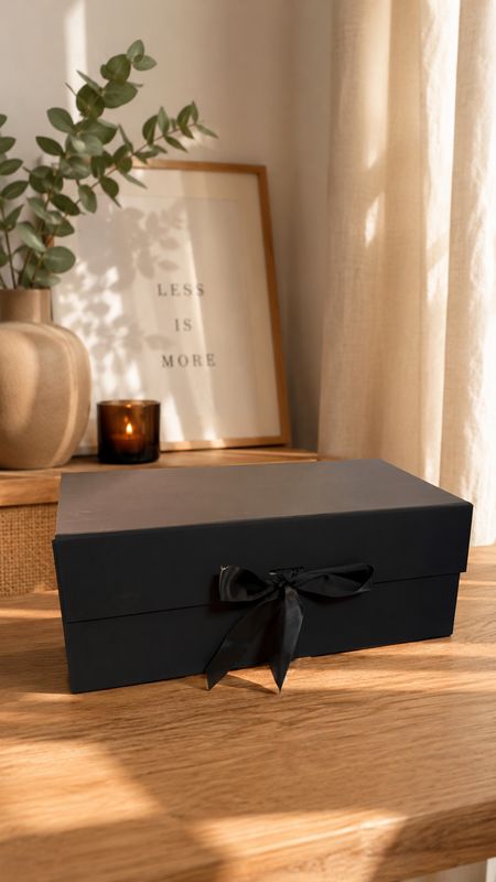 Caja de regalo con cinta Large Negro