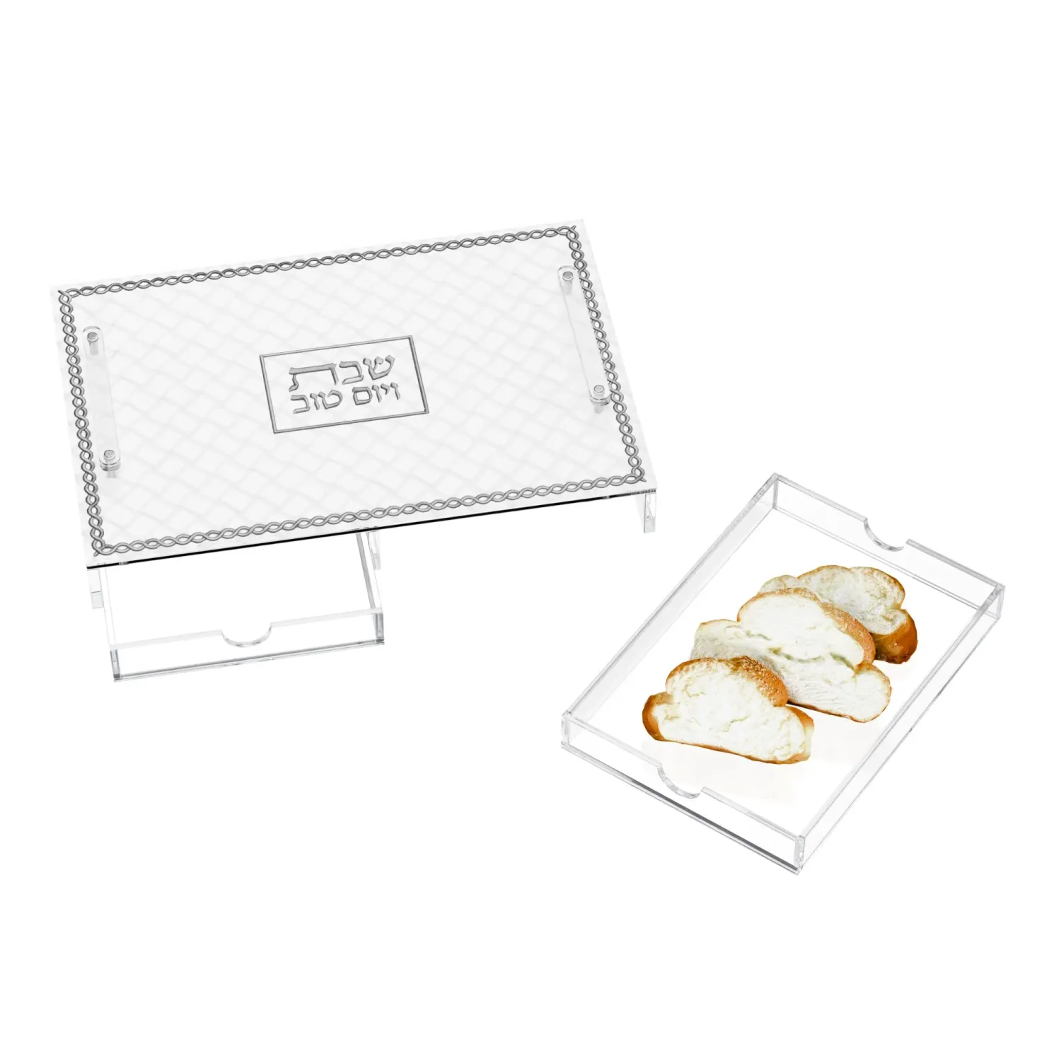Bandeja para Jala trenzada con detalles plateados