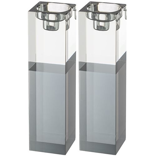 Candelabros de cristal doble tono 18.5 cm