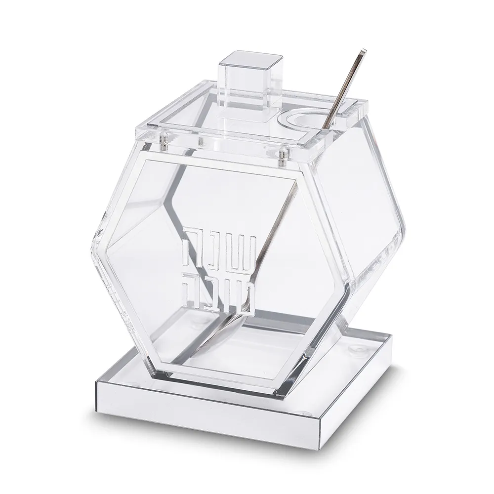 Mielera acrilica con detalles plateados melt 13 cm