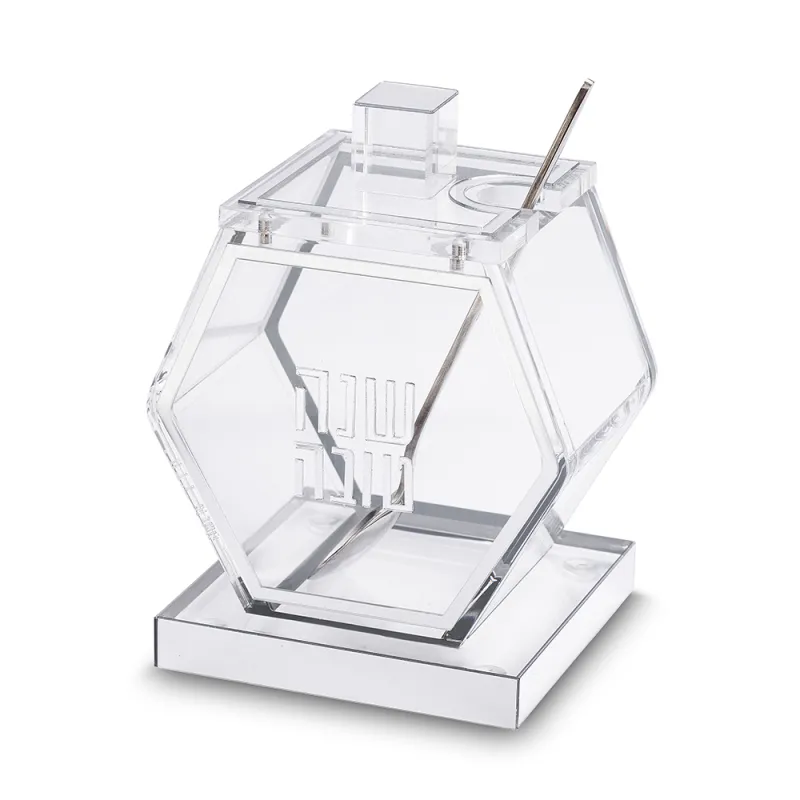 Mielera acrilica con detalles plateados melt 13 cm