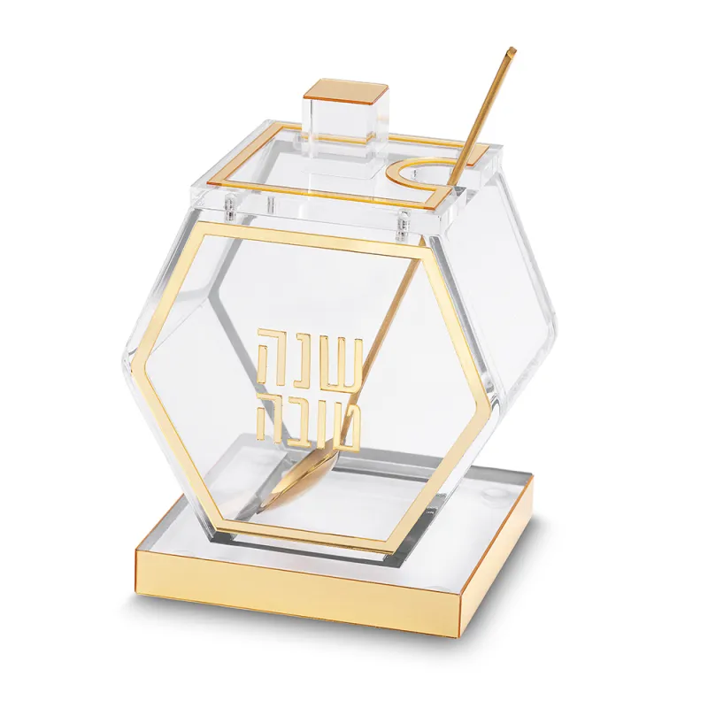 Mielera acrilica con detalles Dorado melt 13 cm