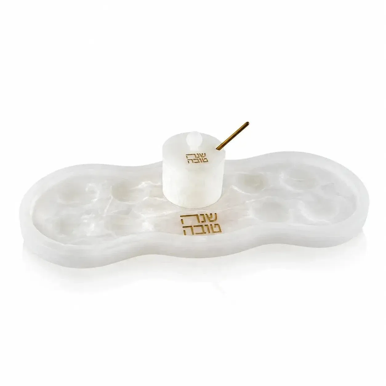Plato de simanim para Rosh Hashana - Resin - Marble