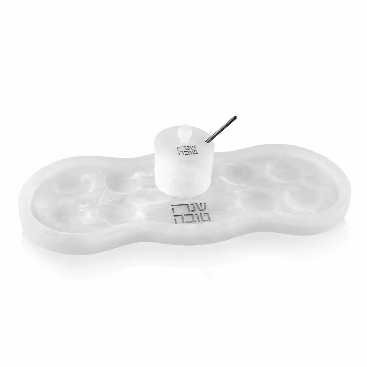 Plato de simanim para Rosh Hashana - Resin - Silver