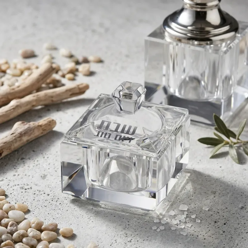 Salero con base de cristal cuadrado