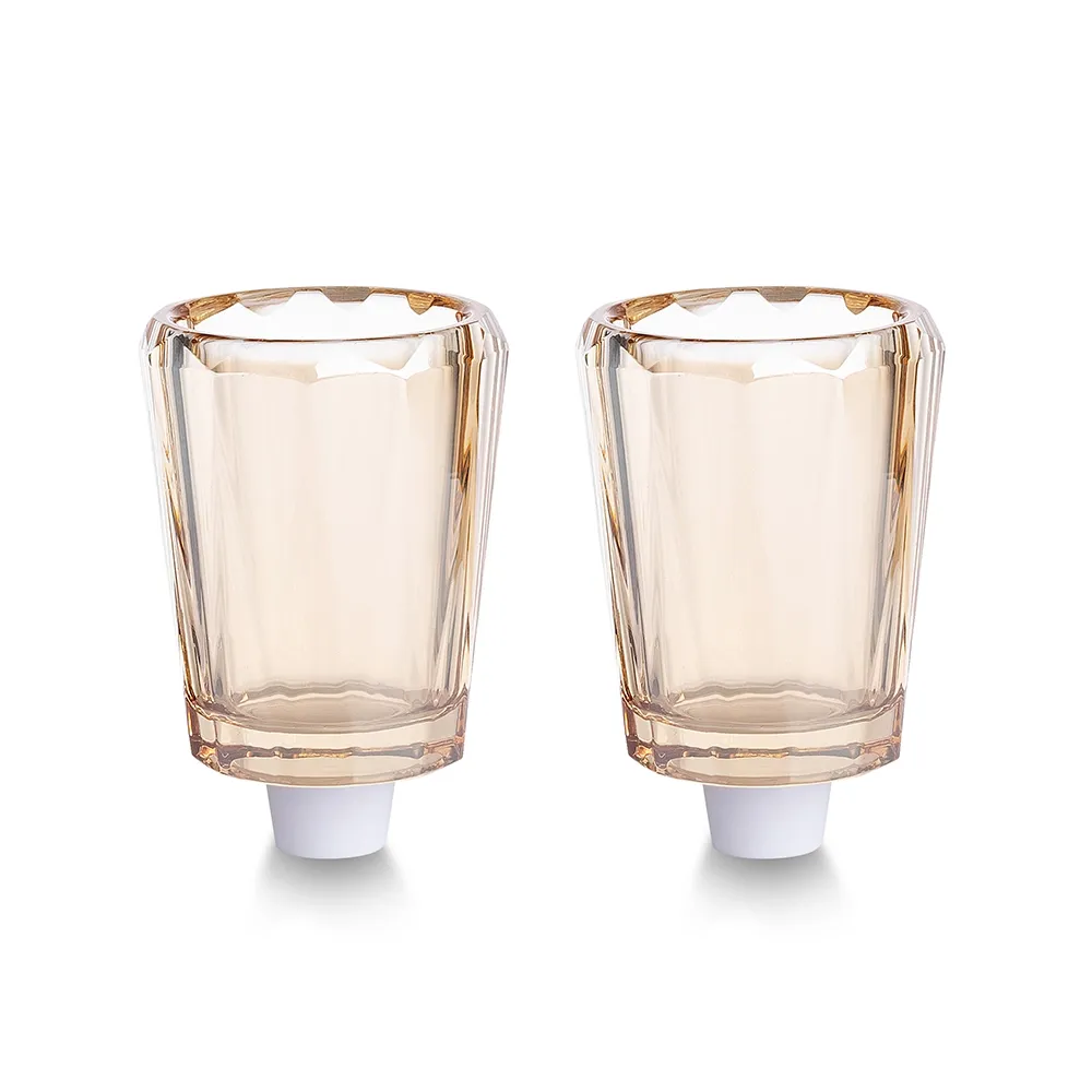Par de copas de aceite de vidrio doradoso de 9x6 Cm