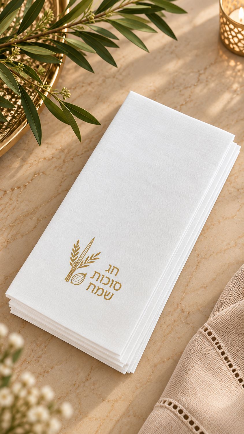 Set de 25 servilletas imitación lino  Arbat Haminim estilo Dorado