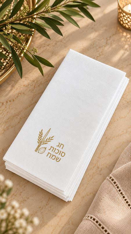 Set de 25 servilletas imitación lino  Arbat Haminim estilo Dorado