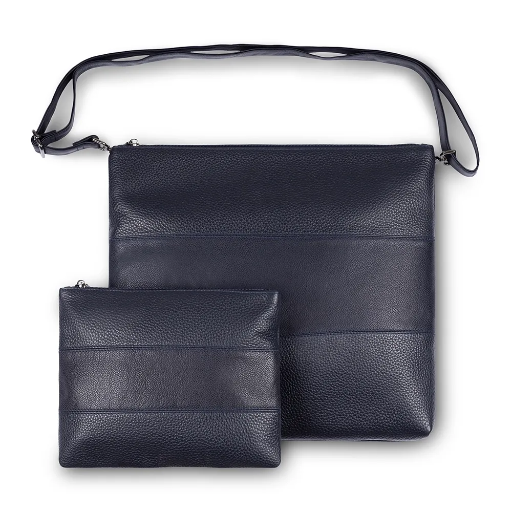 Set de Coracha en Cuero Azul Oscuro