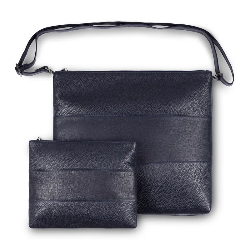 Set de Coracha en Cuero Azul Oscuro