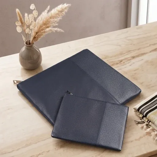 Set de Coracha en Cuero Navy Blue