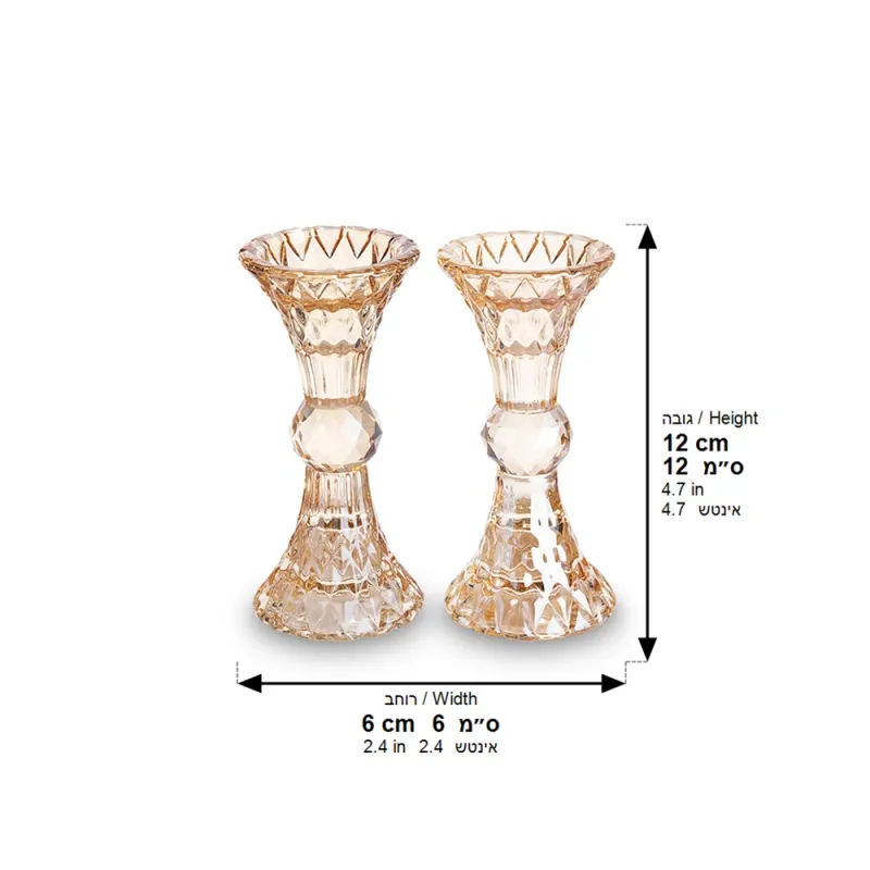 Candelabros de cristal dorado ele 13 cm