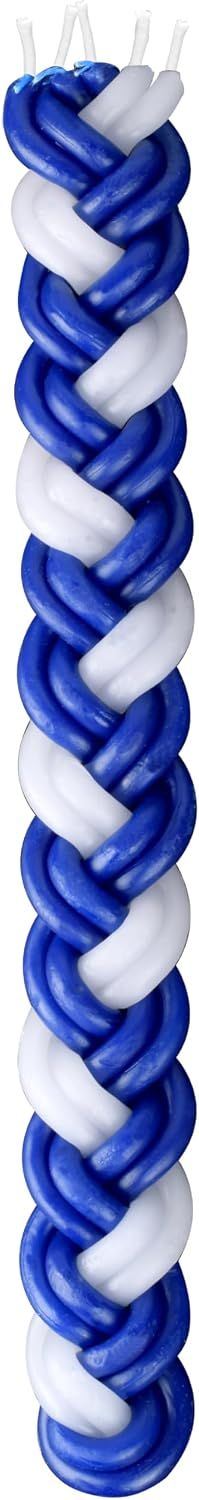 Vela de Havdalah azul con blanco