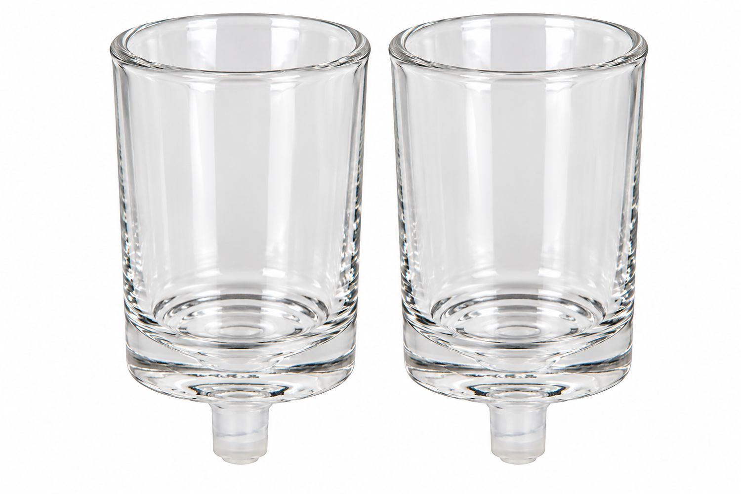 Par de copas de aceite de vidrio
