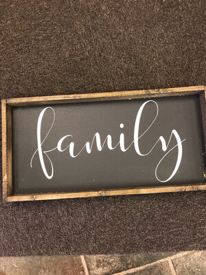 Family Wood Sign Black