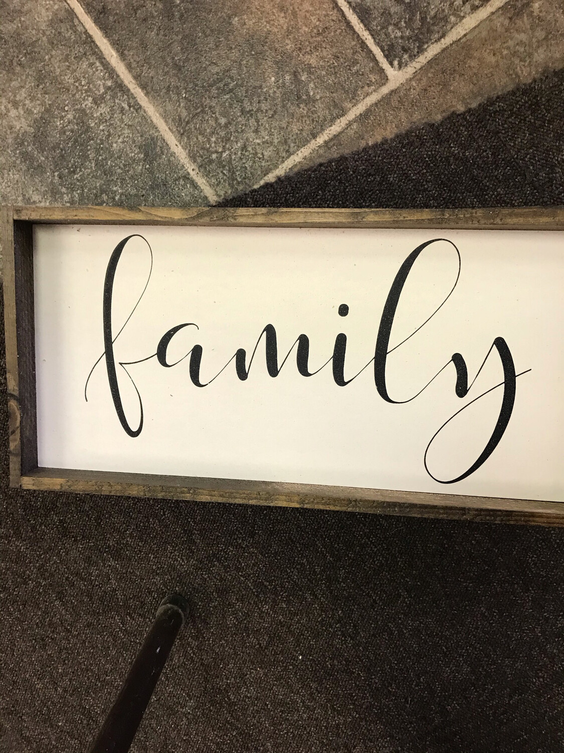 Family Wood Sign White