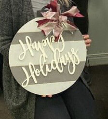Happy Holidays Ornament Sign