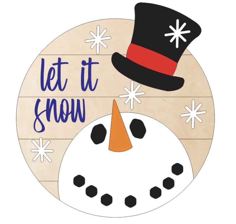 Let it Snow Snowman Round