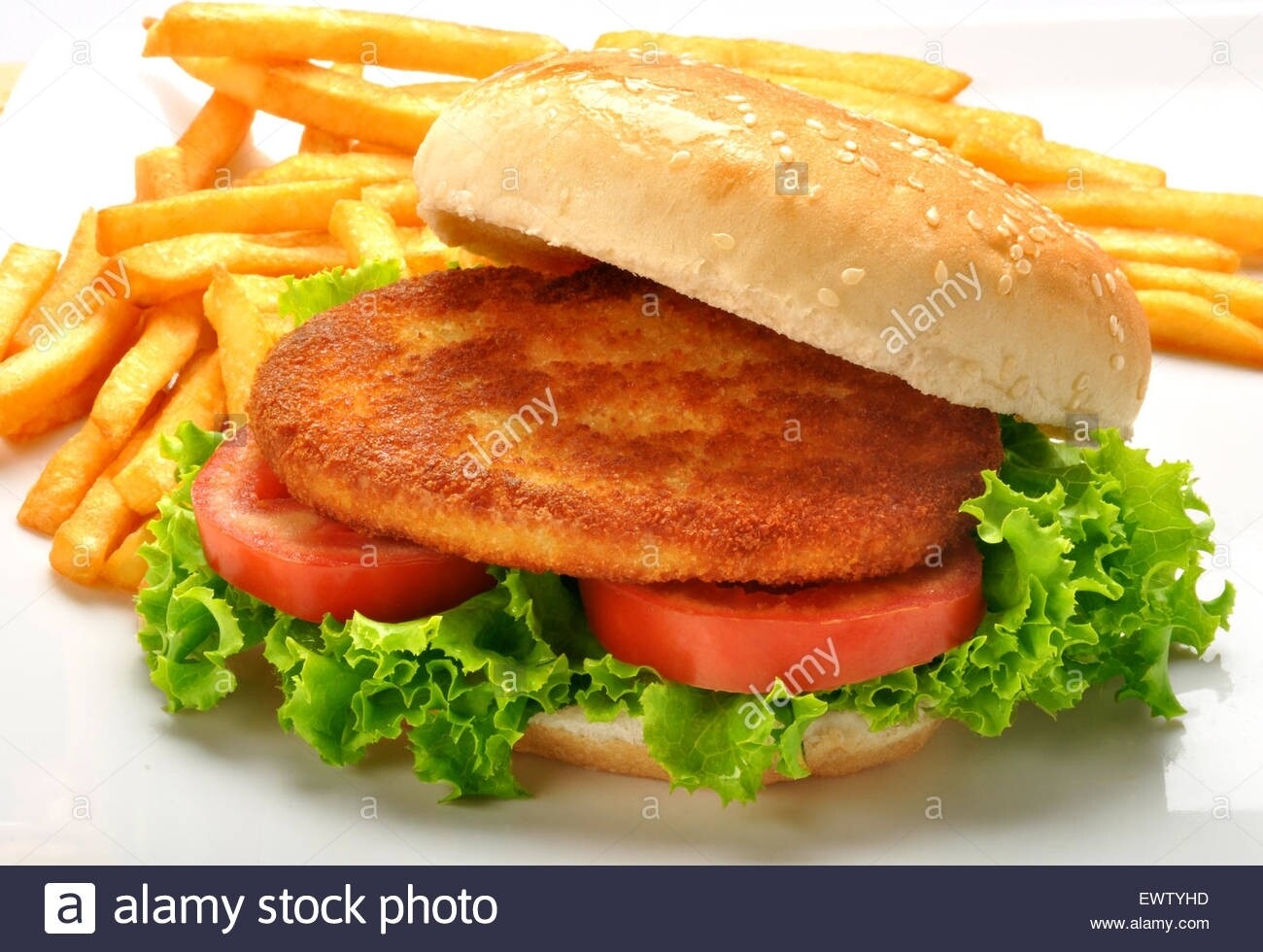Chicken Burger with French Friece