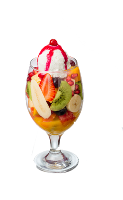 Fruit Salad with Ice Cream