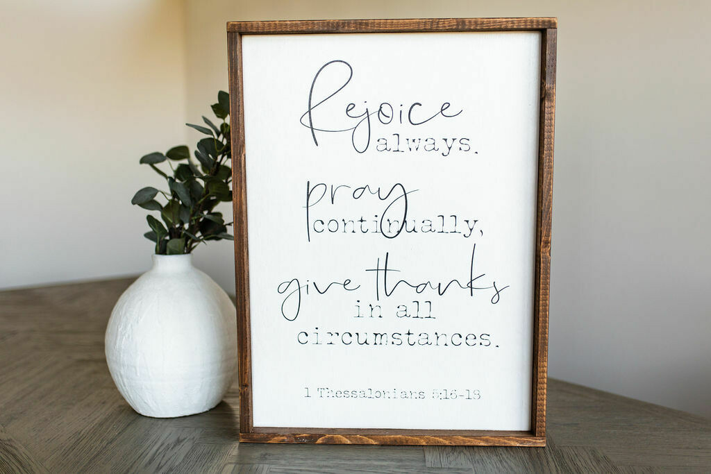 &quot;Rejoice Always&quot; Wood Sign