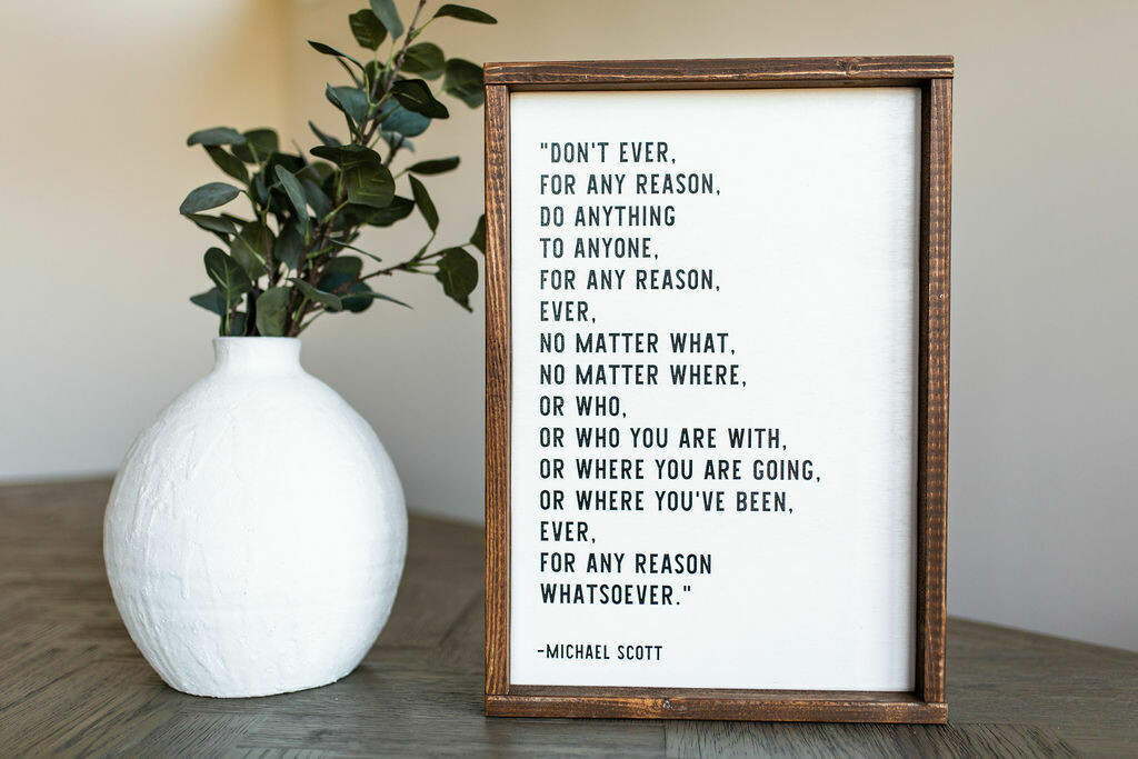 &quot;Michael Scott&quot; Wood Sign
