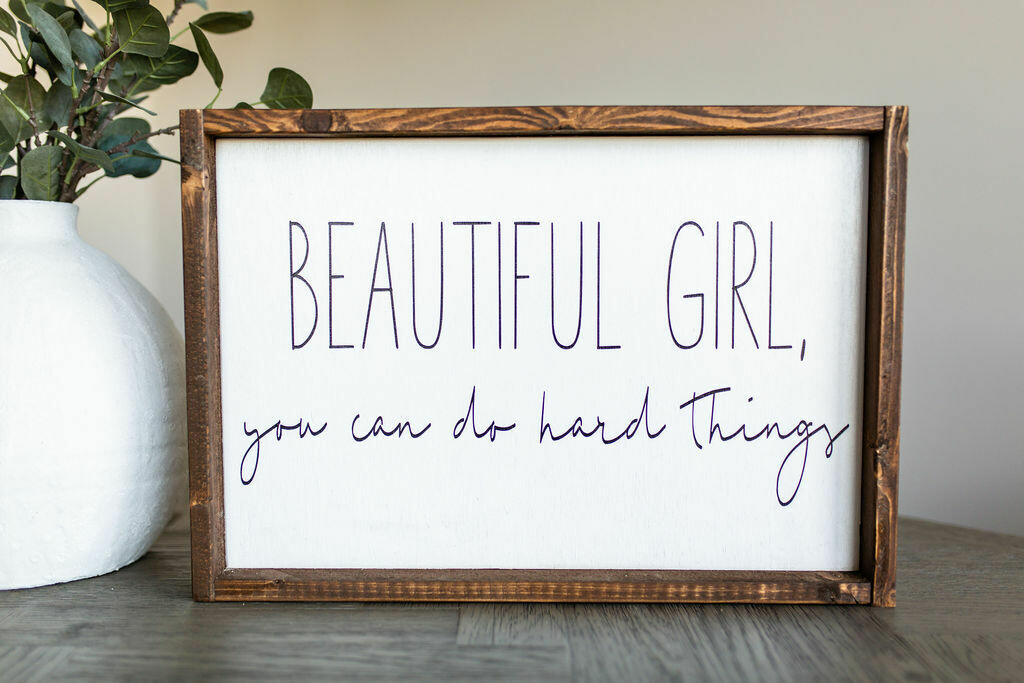 &quot;Beautiful Girl&quot; Wood Sign