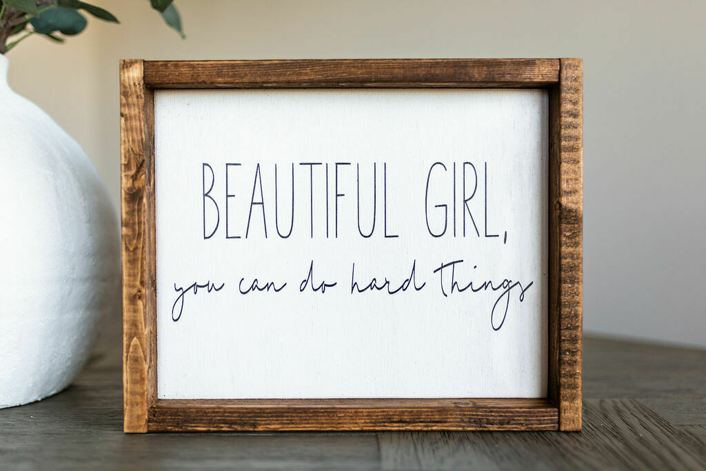&quot;Beautiful Girl&quot; Wood Sign Small