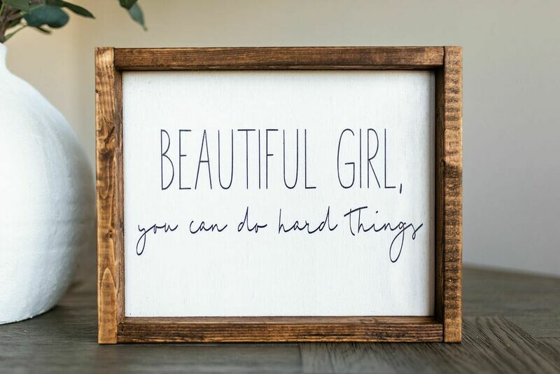&quot;Beautiful Girl&quot; Wood Sign Small
