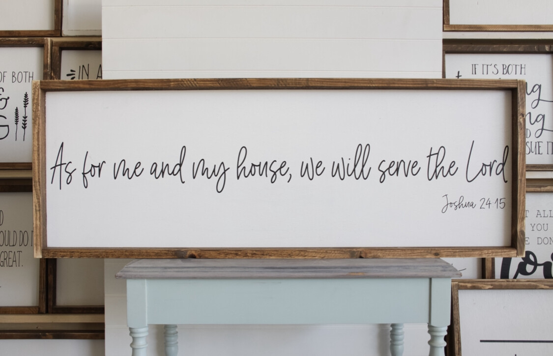 &quot;As For me and My House&quot; Wood Sign Large