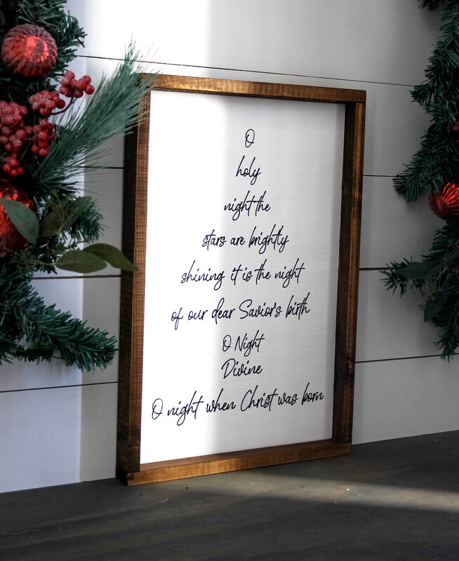 &quot;O Holy Night&quot; Wood Sign