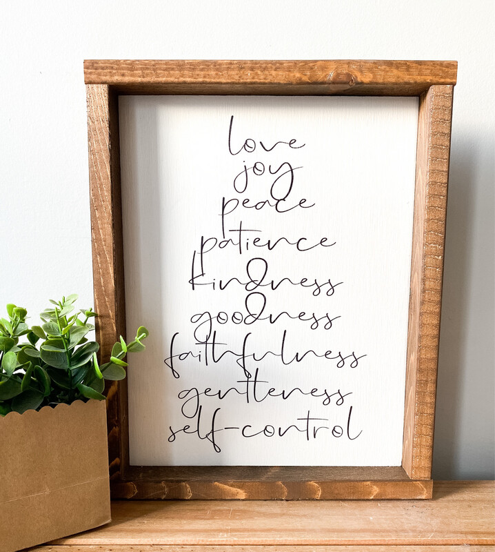 &quot;Fruit Of The Spirit&quot; Sm Wood Sign
