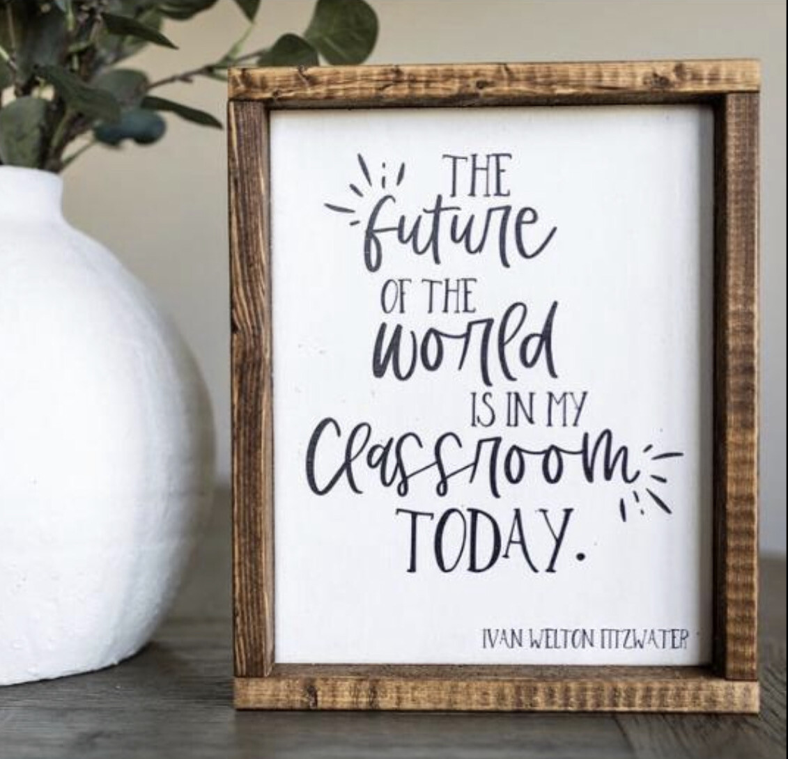 &quot;The Future Of The World&quot; Wood Sign Small