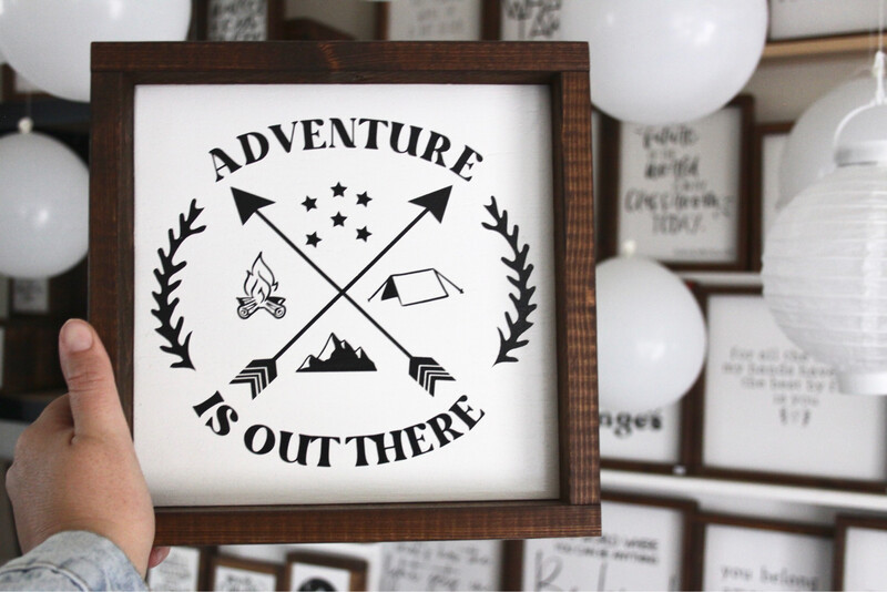 &quot;Adventure Is Out There” Wood Sign