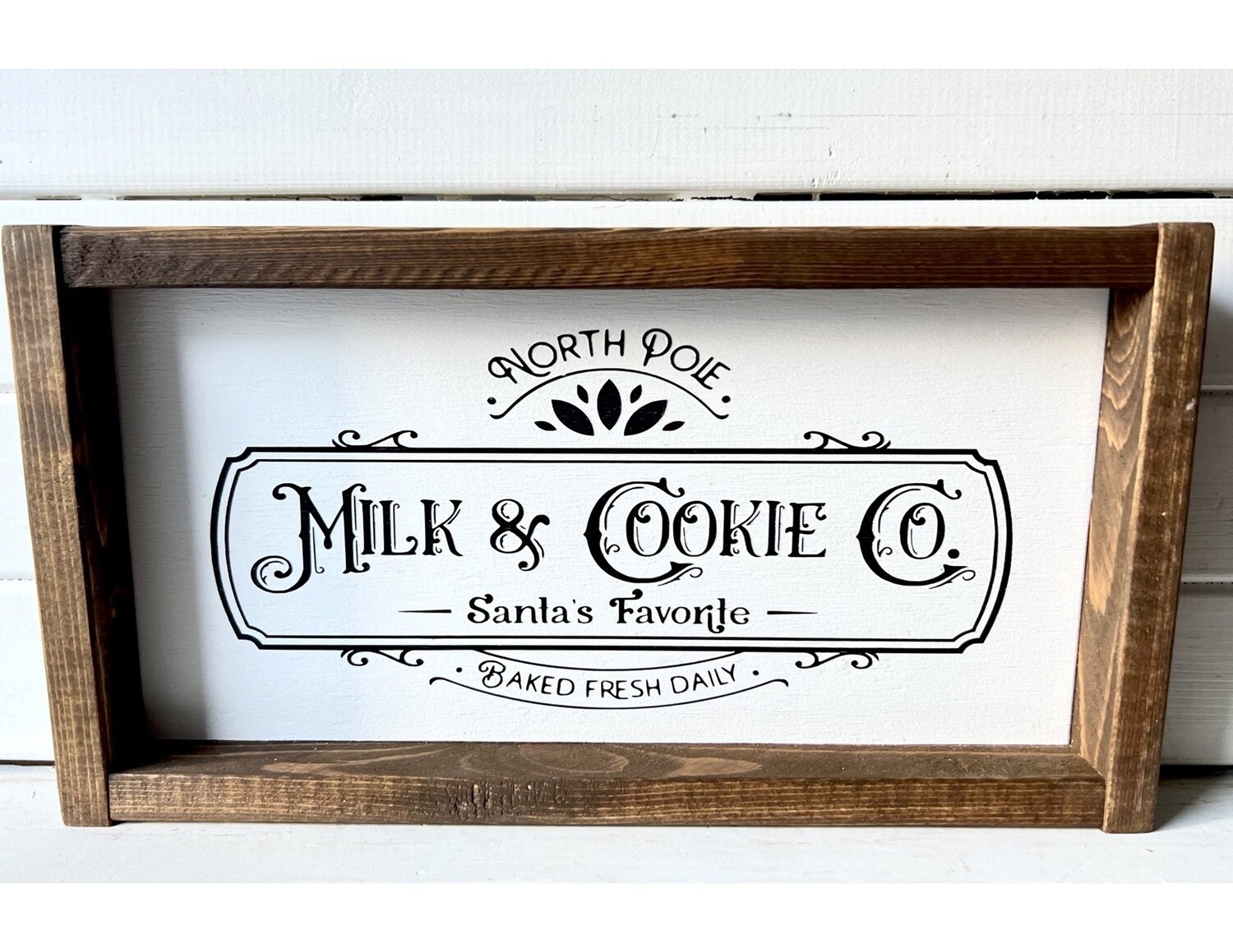 &quot;Milk &amp; Cookie Co&quot; Solid Wood Sign Small