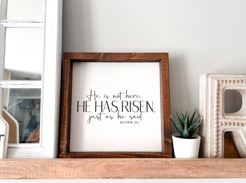 &quot;He Is Not Here&quot; Sm Wood Sign