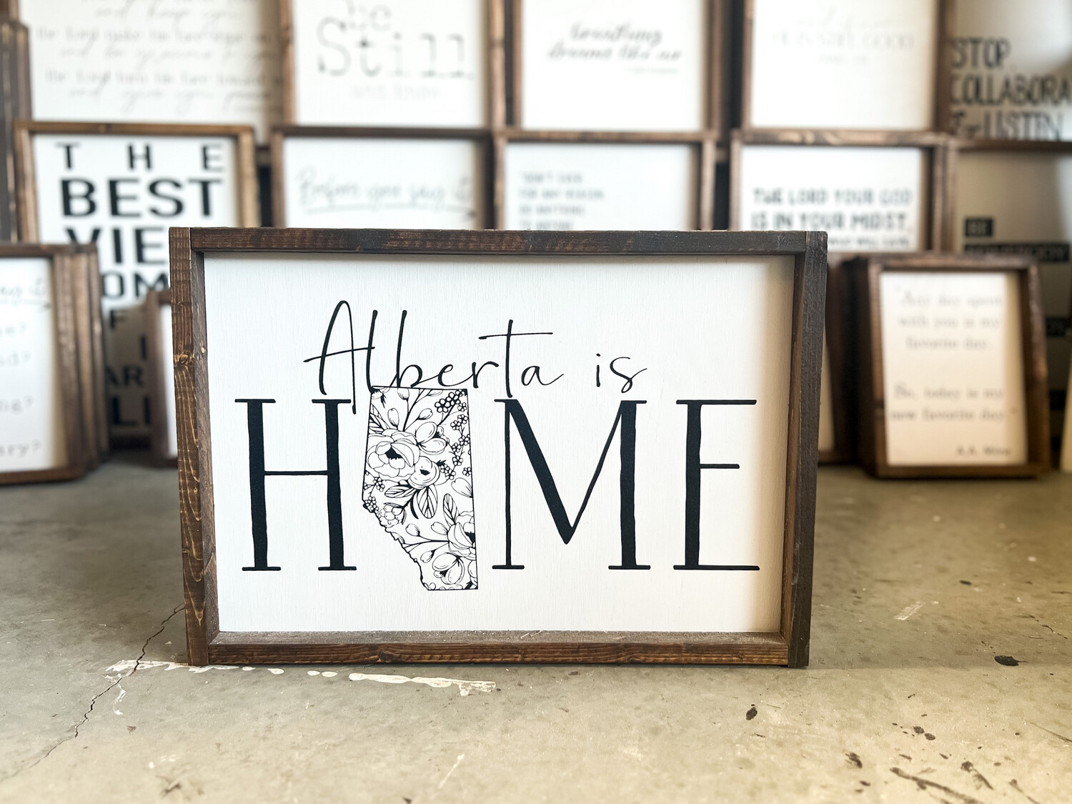 &quot;Alberta Is Home&quot; Wood Sign