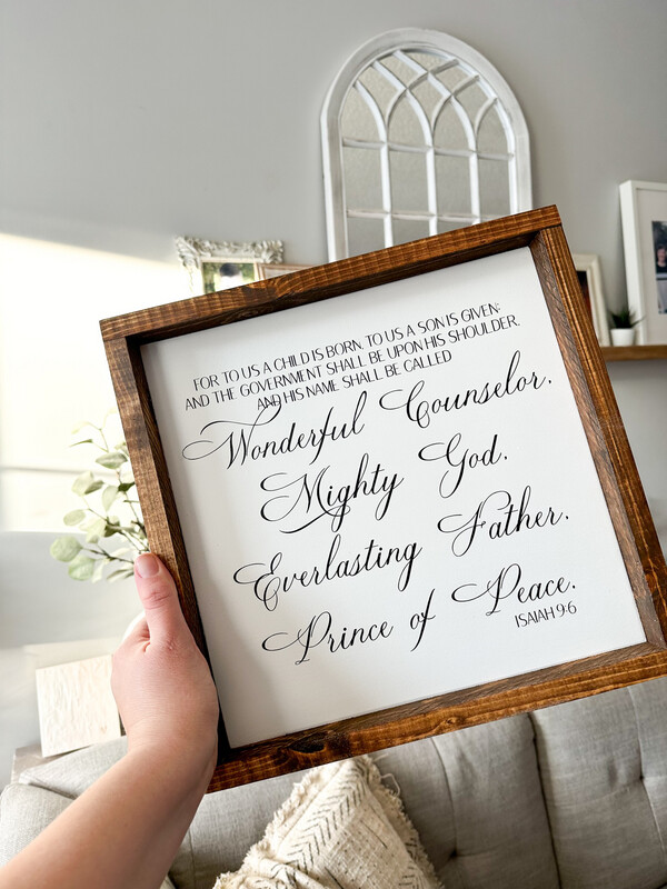 &quot;Wonderful Counselor&quot; Wood Sign