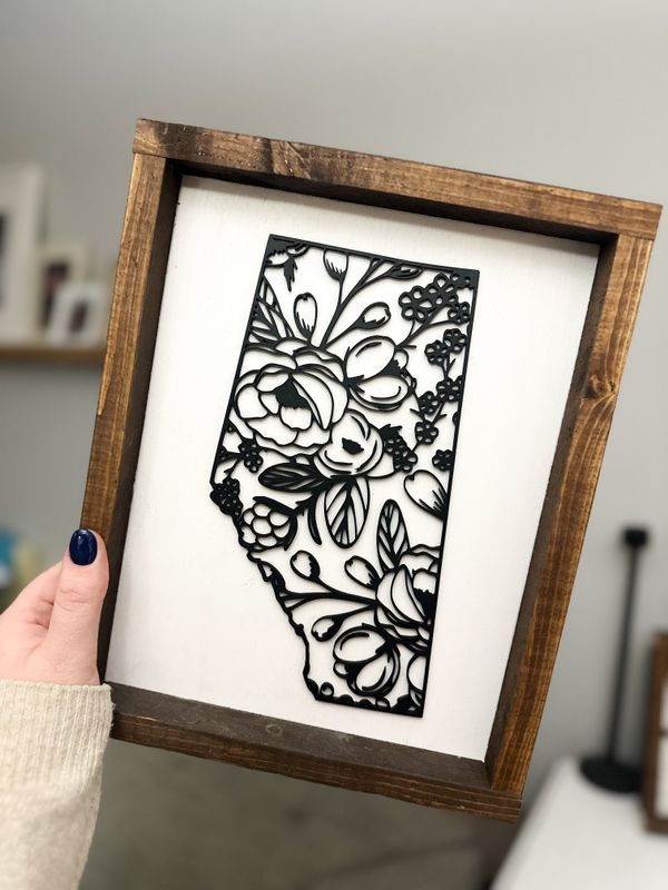 Alberta Floral Sign (Laser Cut)